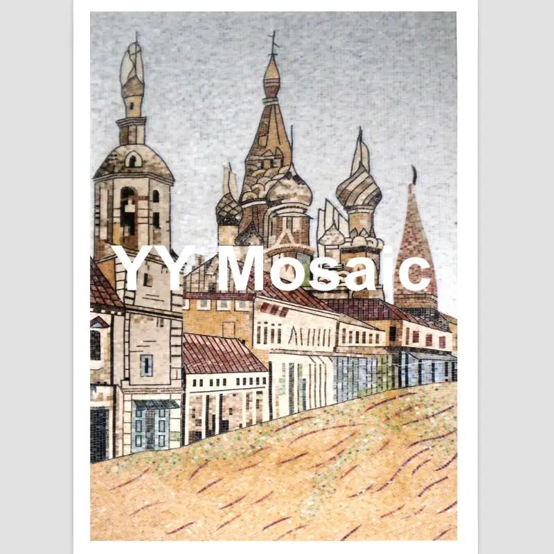 Free Customized Fine Cut Handmade Stone Art Marble Mosaic Mural