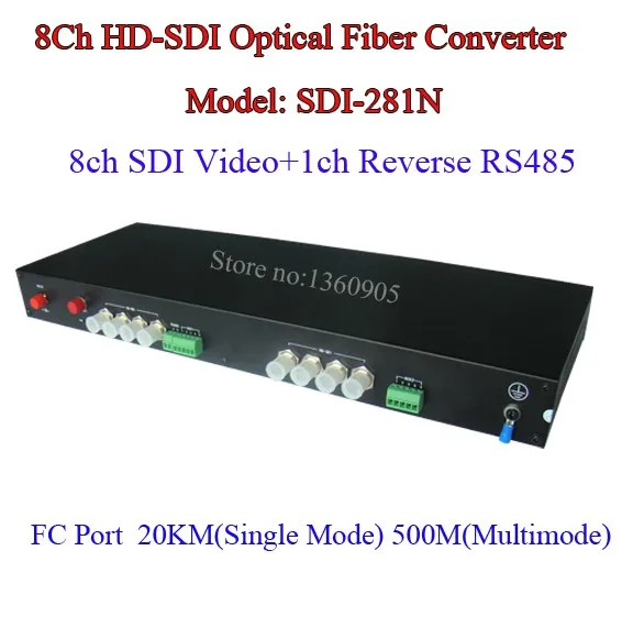 8CH 2MP 1080 P HD-SDI видео данных, волоконно-оптический Media Converter передатчик и приемник-видео/RS485 данных по один волокно 20 км
