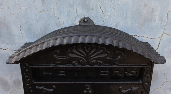 Литой алюминиевый цветок почтовый ящик с тиснением отделка черный настенный декоративный почтовый ящик домашний сад металлический почтовый ящик замок