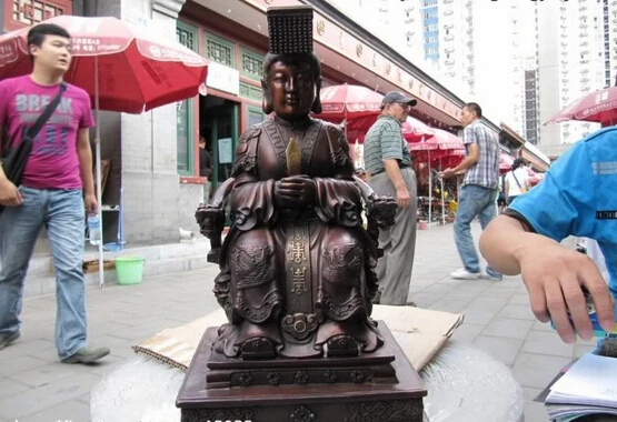 

Collectible bronze lion statue S0174 China Red Bronze Copper Refined phenix empress Queen Mother kaiserin Statue (B0413)