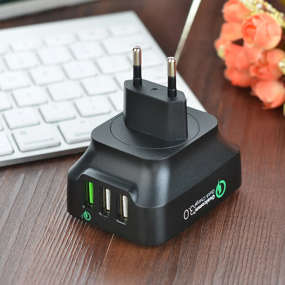 TUTUO Quick Charge 3,0 QC-028P 25W 3-Порты и разъёмы ЕС/US быстрое USB настенное Зарядное устройство адаптер для Galaxy S7/S6/Edge/Xiaomi Redmi/iPhone 7