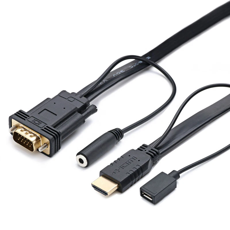 Адаптер hdmi-vga кабель с аудио конвертером с блоком питания для ПК Hdtv монитор 1080P