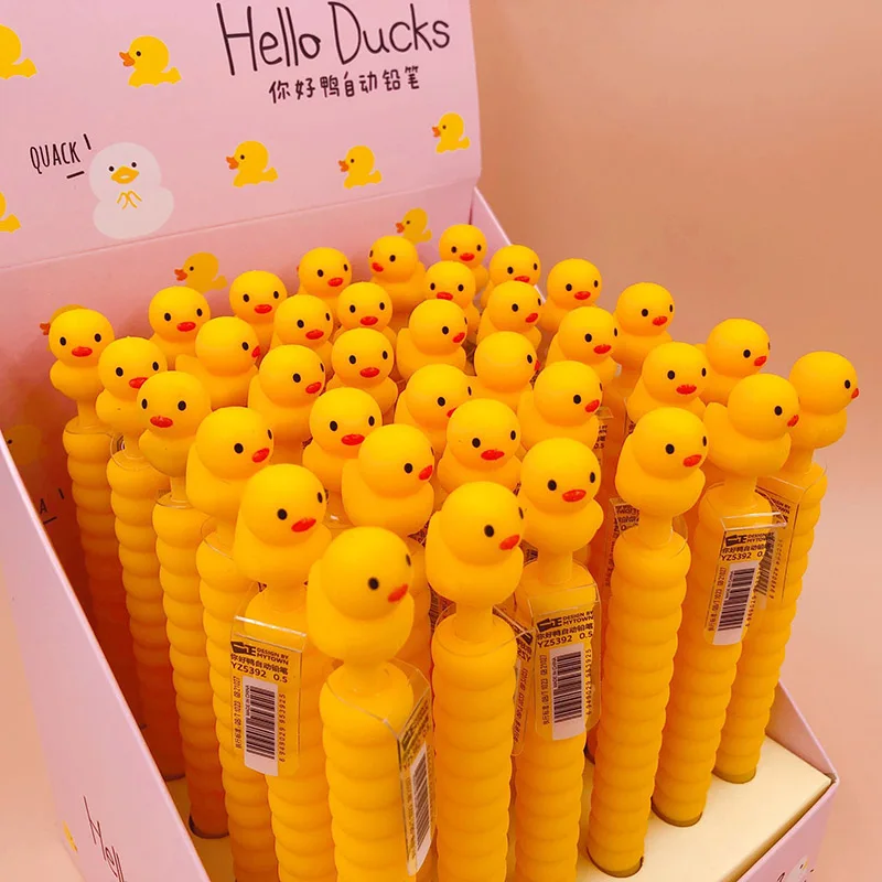 

1PC 0.5mm Cute Yellow Duck Mechanical Pencils Kawaii Automatic Pencils For Kids Gifts School Office Supplies Stationery