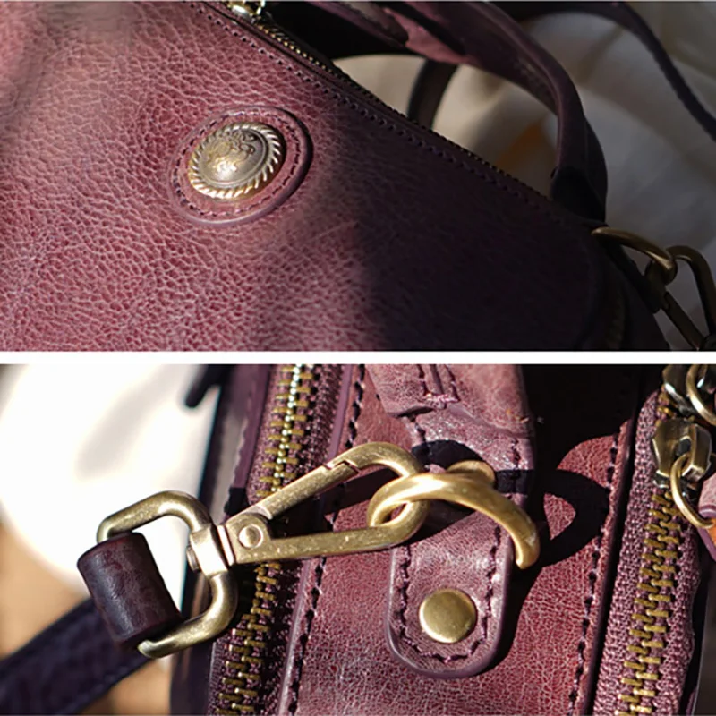 AETOO Inverness Retro Handmade cowhide women's shoulder crossbody bag, leather casual small Japanese and Korean handbag