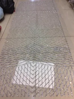 

on sale embroidery mesh material Z-han111647 with glued glitter for evening dress