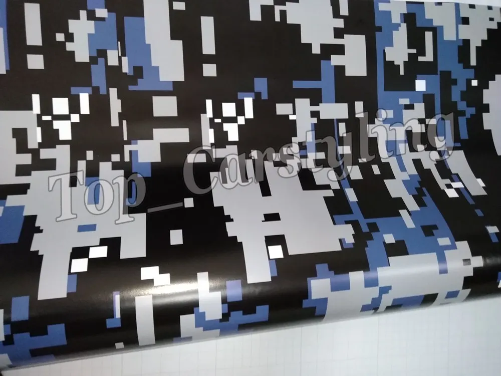 blue camouflage vinyl car wrapping film camo digital Tiger (5)