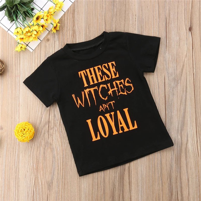 Toddler Baby Boy Halloween Letter Print Tops Costumes Kid T-shirt Shirt Clothes
