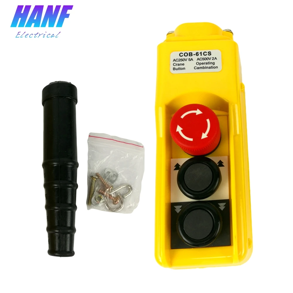 

1pcs Waterproof dual 2 speeds Hoist Switch double push button crane switch pendant controller