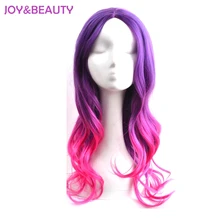 JOY& BEAUTY, парик Gamora, женские длинные волнистые волосы, фиолетовые, розовые, красные, смешанные, термостойкие синтетические волосы, косплей, парики, 24 дюйма
