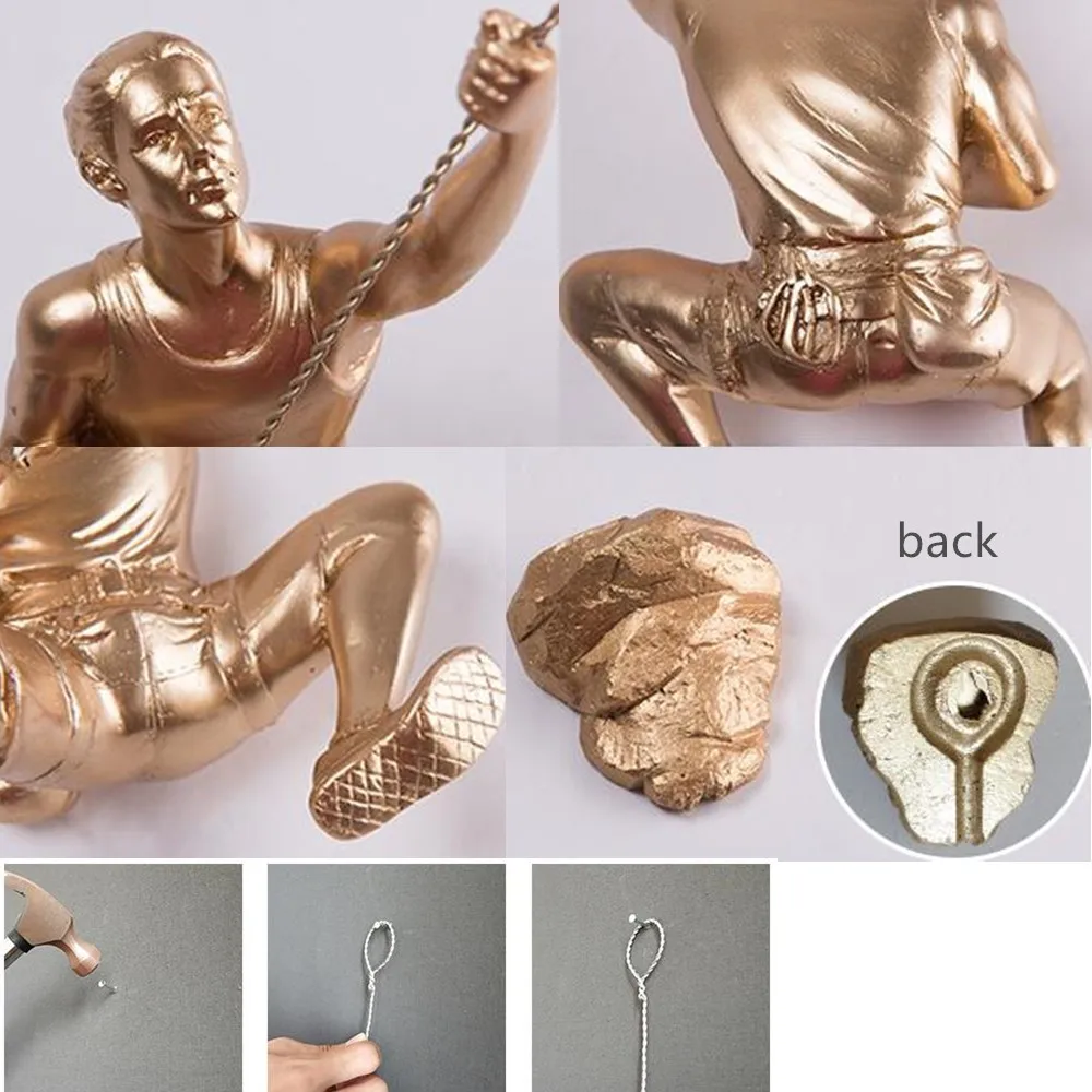 Creative Rock Climbing Men Sculpture Resin Statue Figurine Oranments Home Decor Wall Hanging Decorations Creative Rock Climbing Men Sculpture Resin Statue Figurine Oranments Home Decor Wall Hanging Decorations