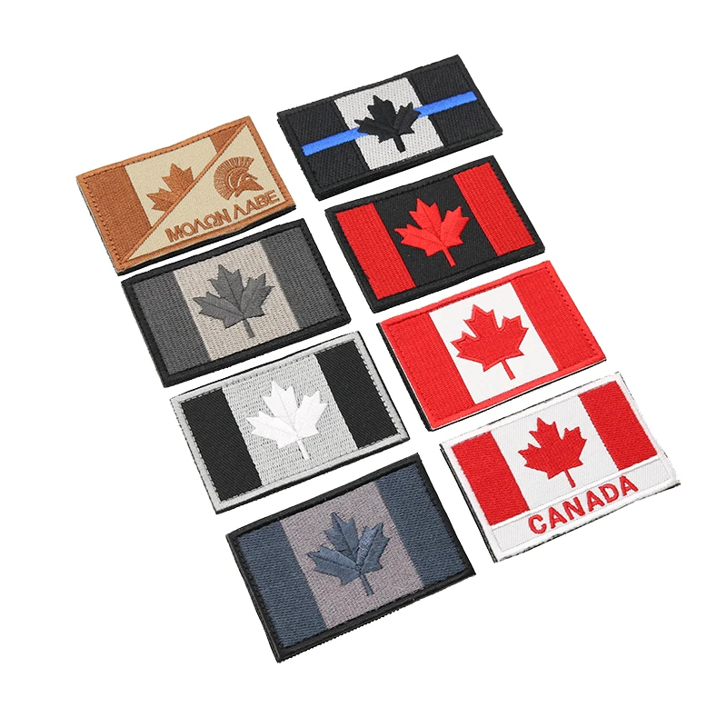 Вышитый на заказ флаг Канады Квебек патч армейская тактическая форма кленовый лист значок бандаж флаг вышивка патч