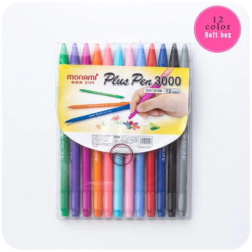 12color-Soft box DUGUO милые канцелярские принадлежности monami 3000 яркие цвета гелевая ручка для рук Корея канцелярские ручки волоконные цветные ручки monami кавайные ручки поставки - Цвет: 12color-Soft box