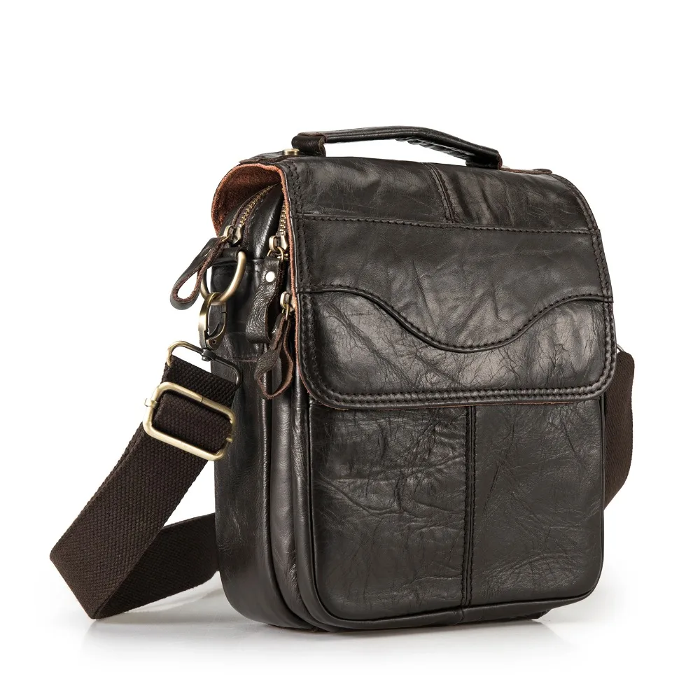 Goede Kwaliteit Originele Lederen Mannelijke Toevallige Schouder tas Koeienhuid Mode Cross body Bag 8 \