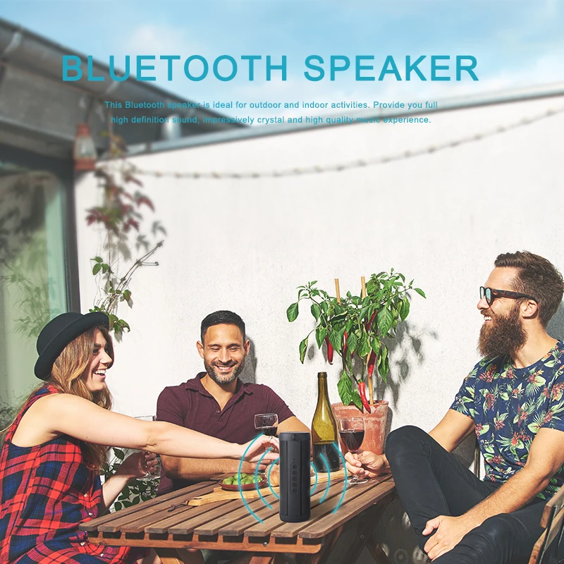 VTIN Portable Bluetooth Speaker Loudspeaker Original T2 Speaker Waterproof IPX5 Outdoor Wireless Column Box Stereo Music Speaker VTIN Portable Bluetooth Speaker Loudspeaker Original T2 Speaker Waterproof IPX5 Outdoor Wireless Column Box Stereo Music Speaker