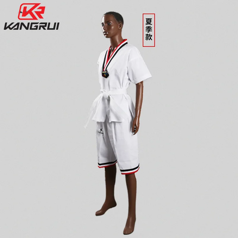 Летняя униформа с коротким рукавом 1 м до 2 0 для детей и взрослых Dobok Karate Taekwondo