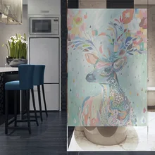 Изготовление размеров под заказ оконная пленка Радужный олень пятнистый, статический пленка для защиты от солнца стеклянная пленка ПВХ для офиса гостиной, занавески на окно, прозрачные, дверь, декоративные наклейки