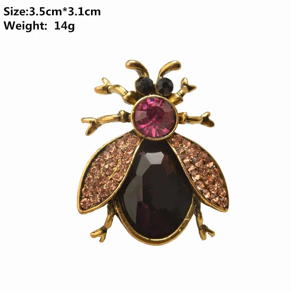 2016-New-Design-Crystal-Jewelry-Bee-Brooch-Female-Hijab-Pin-Insect-Broach-Cute-Cicada-Broches-Pin