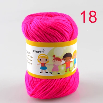 TPRPYN 500 г = 10 шт многоцветная хлопковая шелковая трикотажная нить мягкая теплая детская пряжа для ручного вязания NL1131 - Цвет: 18 rose red