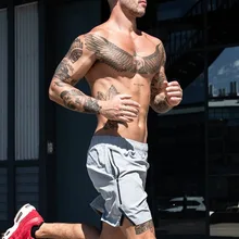Шорты Для мужчин модные спортивные вытаскивание шорты мужские спортивные Фитнес короткие Jogger Повседневное тренажерные залы Для мужчин шорты-бермуды Masculina