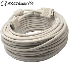 VGA to VGA Cable 15 pin with Double Magnets Ring VGA 3+6 D-SUB Extension Cabo Male to Male 1.5m/1.8m/3m/5m/10m/15m/20m/25m/30m