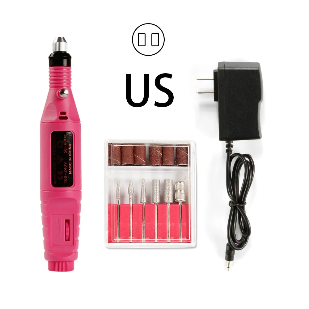 Professional Electric Manicure Machine Pen Nail Drill Bit Kit Milling Cutters Nail Art Cuticle Gel Remover Nail File Nail Tools - Цвет: GJ1451US