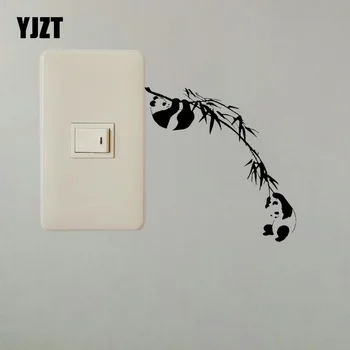 

YJZT Cartoon Wall Switch Sticker Home Decor Branch Bamboo Tree Panda Asian Animal Vinyl Decal 17SS0383
