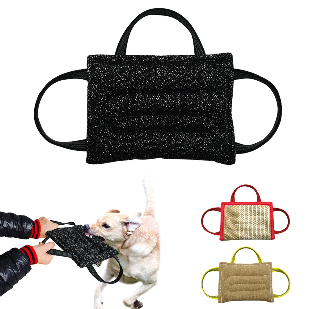 3 Handles Dog Bite Tug Toy Dogs Training Playing Teeth Cleaning Pillow