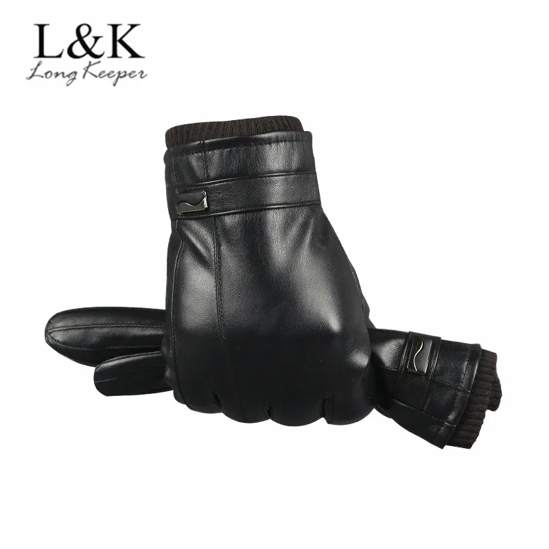 

LongKeeper New Solid Windproof Gloves Warm Autumn Winter Men Glove Comfortable Black Touching Screen Gloves Mittens for Male