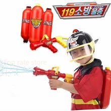 Детский водяной Пистолетик с рюкзаком пожарный Косплей стрельба обучающая игрушка водяной пистолет давления воздуха детский купальник бассейн игрушка для улицы