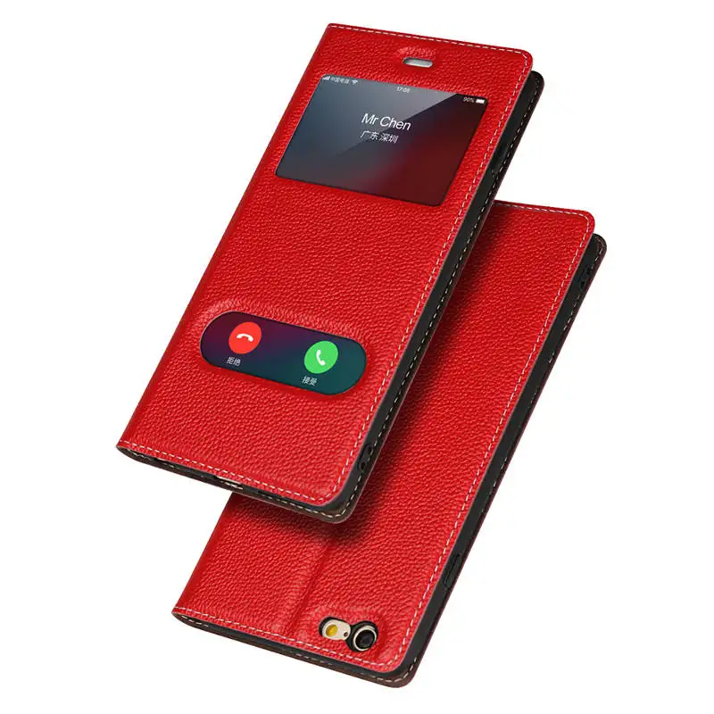

For Iphone 6 6s Case Leather Cover For Iphone 7 8 Plus Case High End Window Display Coque For Iphone 5 5s SE 6 7 8 Plus Case