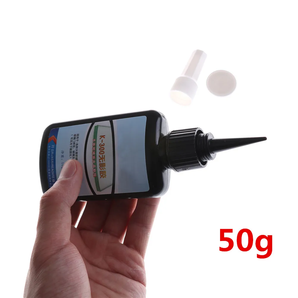 50ML/Bottle K-300 UV Glue Curing Laser Adhesive Large Area Glass Bonding Glue Glass Crystal Crafts Shadowless Glue Multifunction