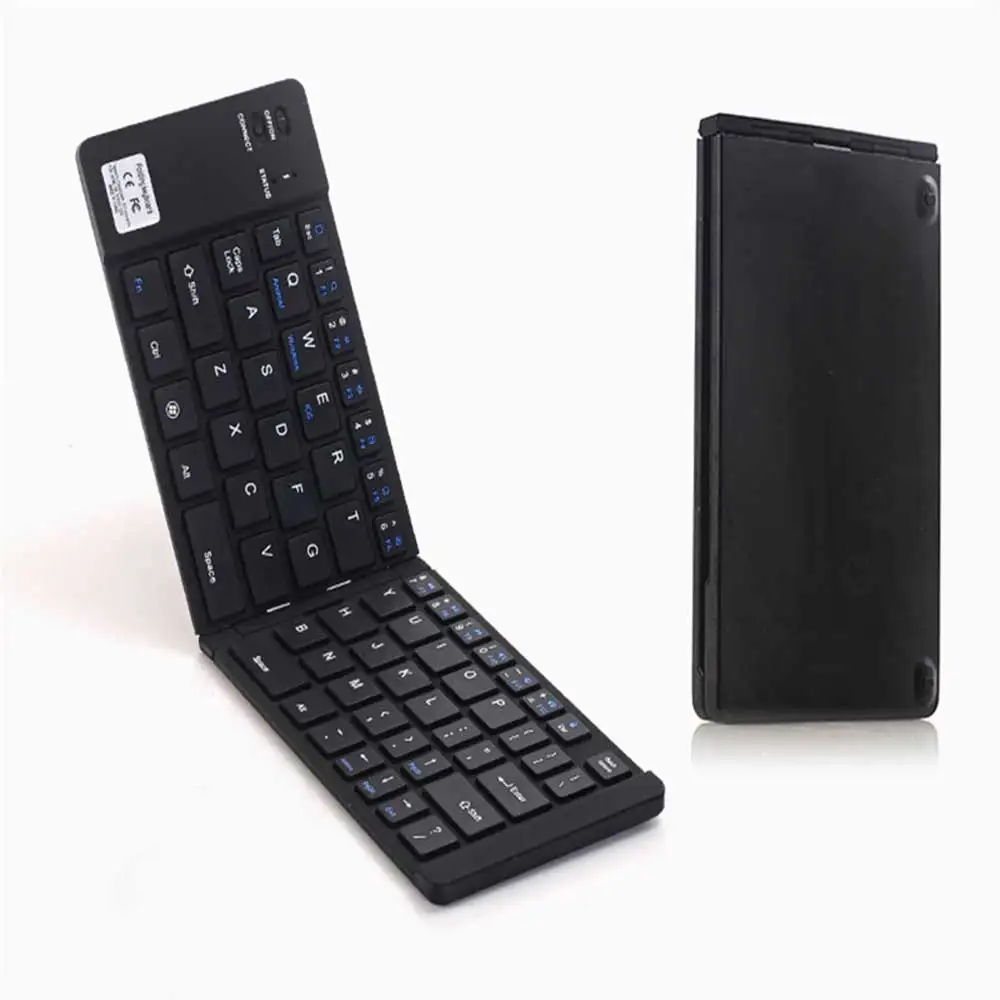 Универсальный мини Беспроводной Bluetooth 3.0 складной клавиатура для iPhone 7 s/iPad Pro/MacBook мобильный телефон Планшеты ПК - Цвет: Black