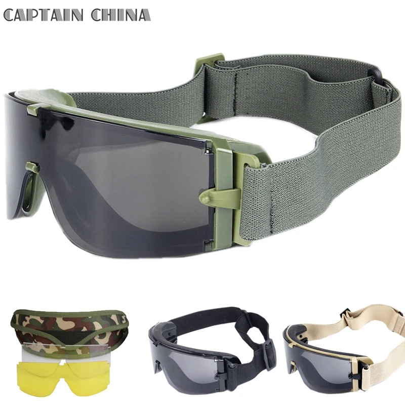 Prix pour Militaire de L'armée Tactique Lunettes 3 objectif Vert Balistiques Coupe-Vent UV Protéger Lunettes Tactiques pour Airsoft Paintball Prix pour Militaire de L'armée Tactique Lunettes 3 objectif Vert Balistiques Coupe-Vent UV Protéger Lunettes Tactiques pour Airsoft Paintball