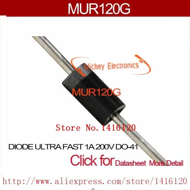 Buy MUR120G DIODE ULTRA FAST 1A 200V DO 41 MUR120G 120