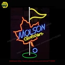 2017 New Neon Sign Molson Golden GOLF Light Glass Tube Neon Signs Handcrafted Custom LOGO Recreation Home Wall Iconic Sign 19×15