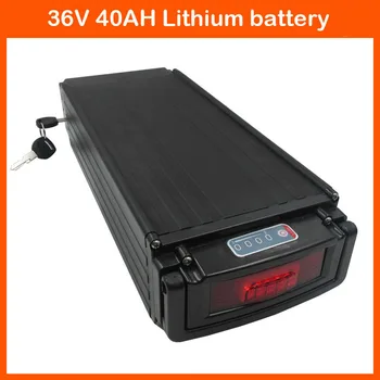 

free shipping 1500W 36V 40AH Electric Bike Battery 36V Rear rack li-ion battery Use NCR18650GA 3500mah cell With 42V 3A charger