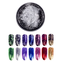 Silver Gold Color Boil Wire Laser Nail Sequins 7 Color Mixes Nail Sequins And Nail Glitter DIY Nail Art Decoration LSC01 new 3d nail art tips laser silver sequins square round sequins nail glitter rhinestone diy nail wheel art decoration