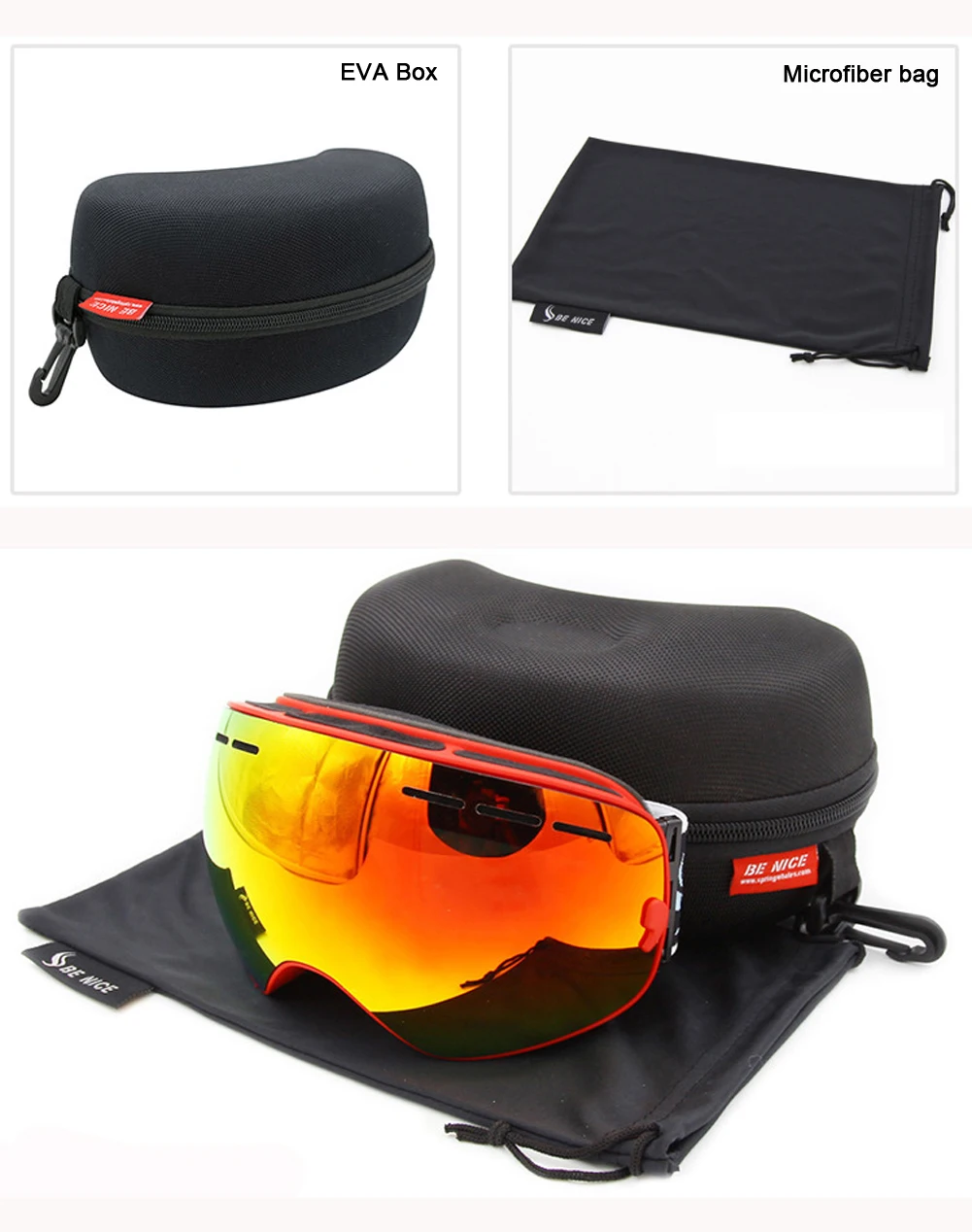 В коробке HD Лыжные очки двойные противотуманные снежные очки для сноуборда UV400 большие сферические лыжные очки совместимые очки для близорукости для взрослых