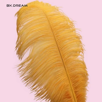 

Free Shipping 50pcs Natural Ostrich Feather Orange 35-40cm Hotel Feathers Wedding Decoration Feather Jewelry Party