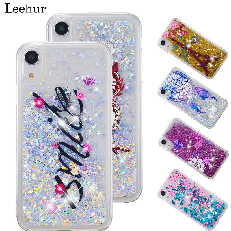 

Dream Catcher Drawings Butterfly feather owl art Case For iPhone XS Max XR Case Quicksand For iPhone 7 8 X 6 6S Plus 5 5s