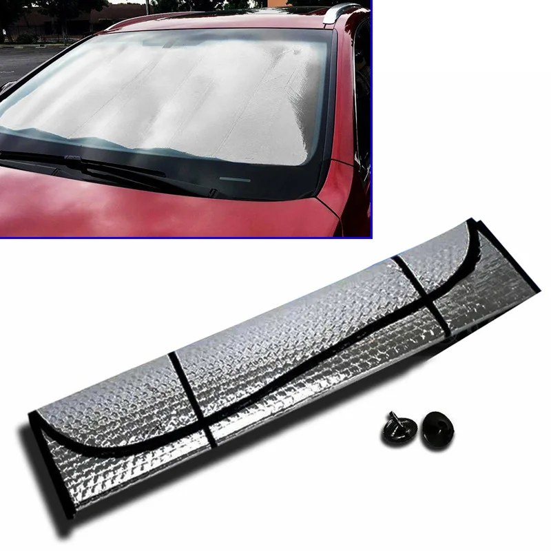 

Car Windshield Sunshade 140*70cm Foldable Auto Windshield Aluminum Foil Sunscreen Heat Insulation Sunshade Sun Visors accessorie