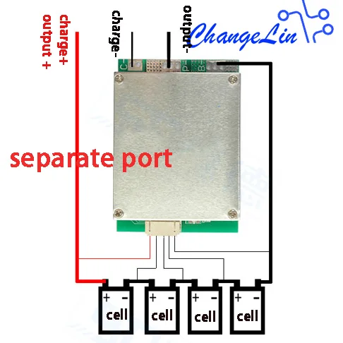 4S BMS 50A 100A 12,8 В Lifepo4 литиевая батарея Защитная плата с балансом отдельный порт общий порт PCB EV eBike ячейка