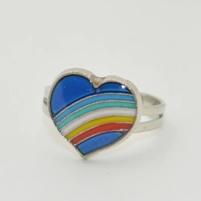 

2016 BAND Mood Ring Temperature Emotion Feeling Rings Color Change Rainbow Adjustable Size For Women Christmas Birthday Gifts