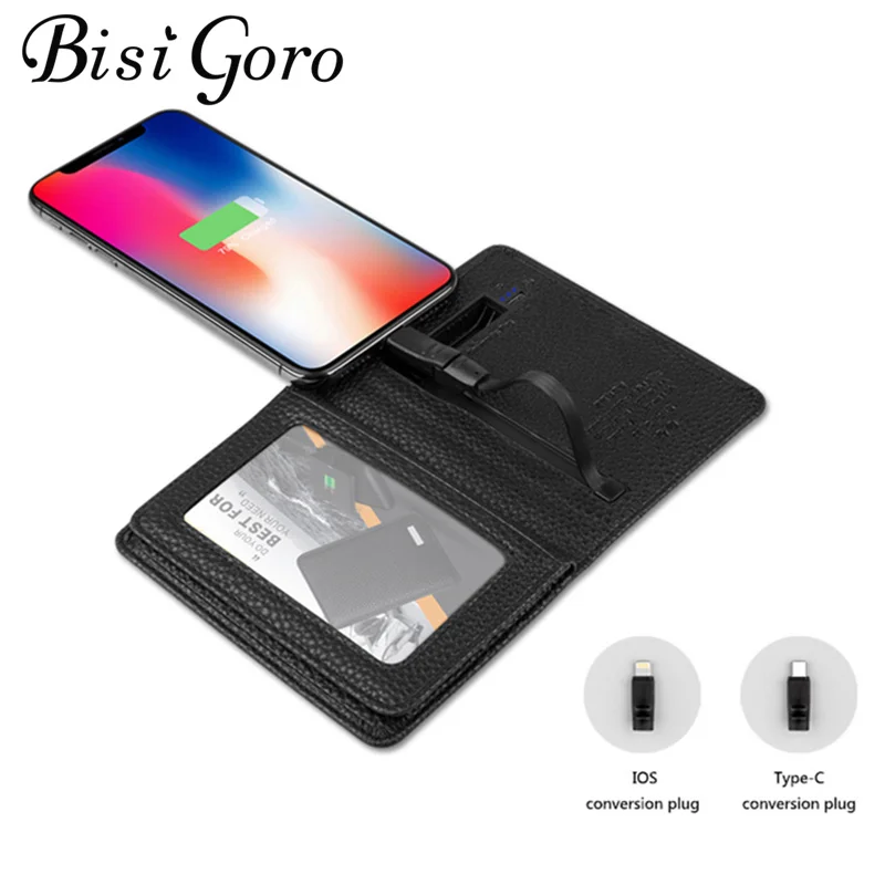 BISI GORO 2019 Unisex Smart Wallet With USB Charging Wallet Adapt For Ipone And Android Type-C Capacity 4000 mAh Creative Wallet BISI GORO 2019 Unisex Smart Wallet With USB Charging Wallet Adapt For Ipone And Android Type-C Capacity 4000 mAh Creative Wallet