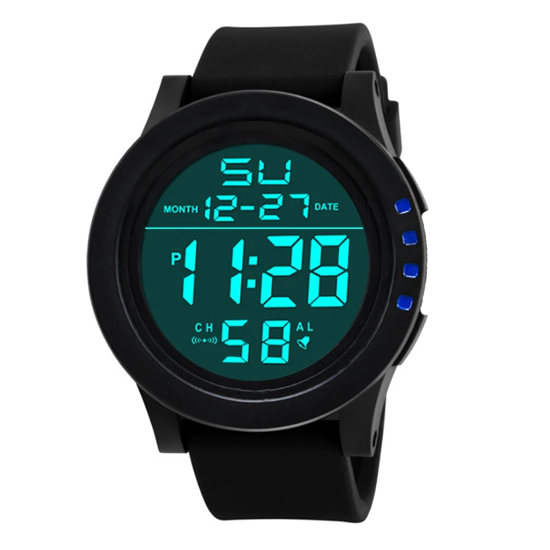 

Fashion Waterproof Men's Boy Watch LCD Digital Stopwatch Date Silicone Rubber Strap Military Army Sport Wrist Watch 100pcs/lot