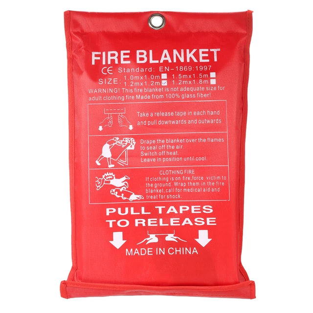 $12.03 1M x 1M Sealed Fire Blanket Home Safety Fighting Fire Extinguishers Tent Boat Emergency Survival Fire Shelter Safety Cover