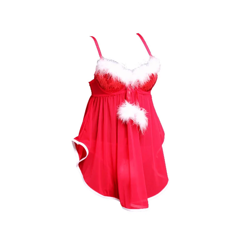 2016 Pew Sexy Santa Christmas Lingerie Red /Black Color Women Bra Set 3/4 Cup Sequins Backless Underwear 32-38 A/B/C/D
