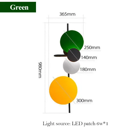 Современный минималистичный настенный светильник в скандинавском стиле для гостиной, светильник для спальни, светодиодные настенные лампы - Цвет абажура: Green