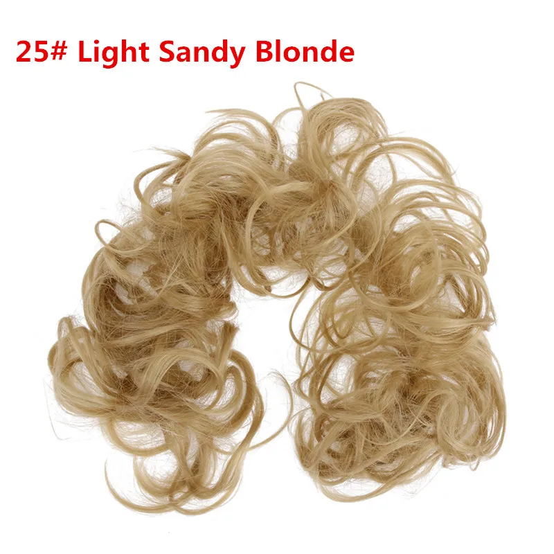 Шиньон эластичная лента Twining наращивание синтетический шиньон кудрявые резинки хвост Подушка слоеный пучок конский хвост аксессуары для высокой прически H01 - Цвет: Light Sandy Blonde