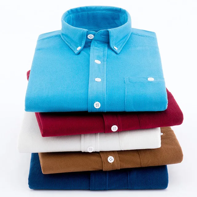

New Fashion men's corduroy bottom long sleeve shirt in autumn and winter